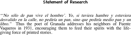 Statement of Research