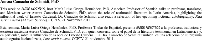 Aurora Camacho de Schmidt, PhD