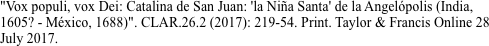 "Vox populi, vox Dei: Catalina
