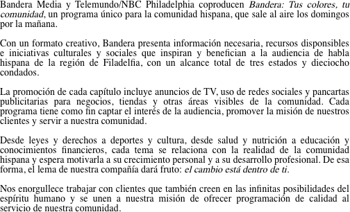 Bandera Media y Telemundo/NBC Philadelphia