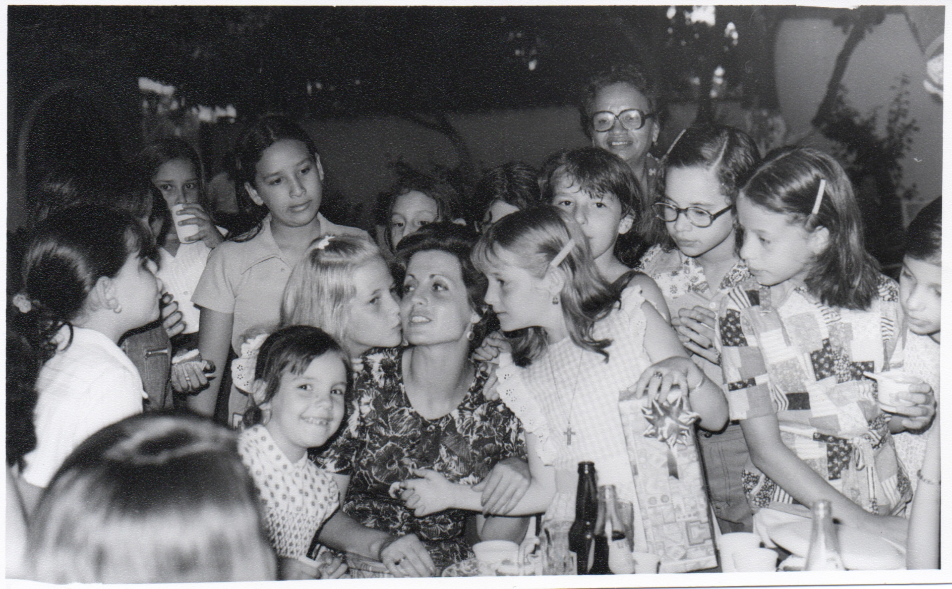 My sister María de los Ángeles and I with our mother, August 1977, El Centro Español